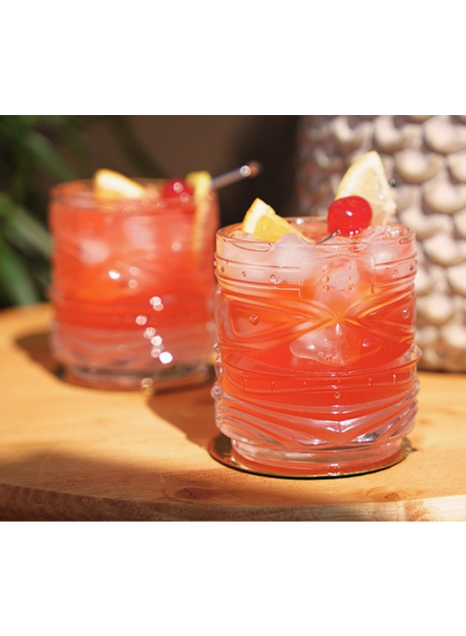 Pacific™ Stackable Crystal Tiki Cocktail Glasses - Set of 2