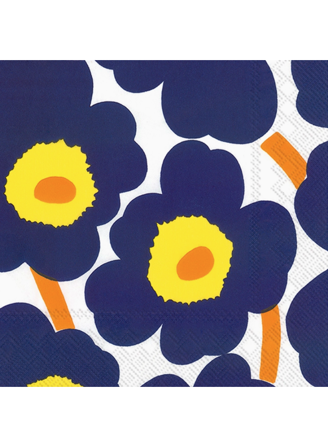 Marimekko Unikko Dark Blue Cocktail Napkins - Pack of 20