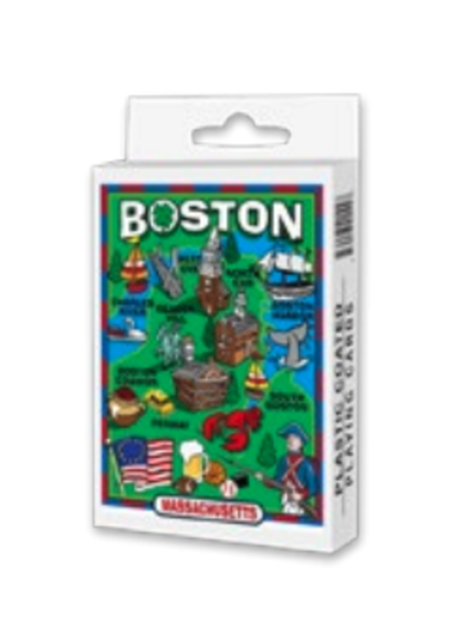 Boston Cartoon Map Playing Cards