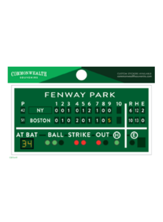 Fenway Park Scoreboard Sticker 4"