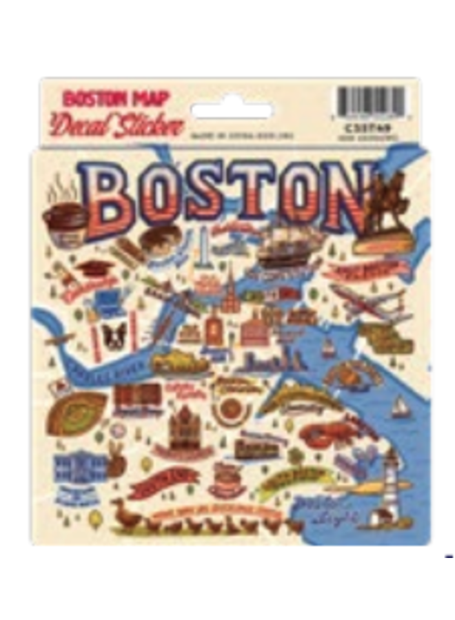 Boston Vintage Map Sticker 4"