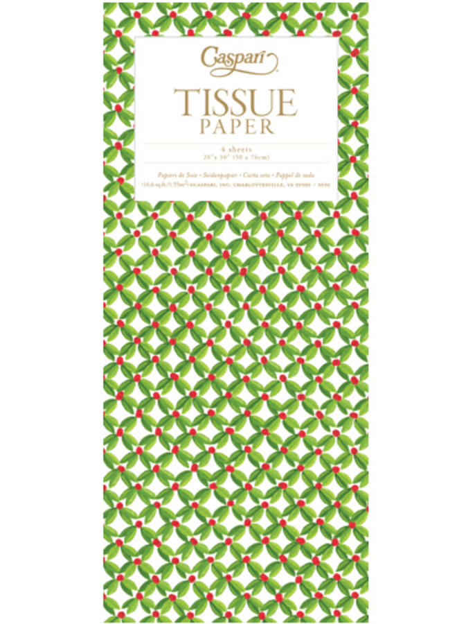 Leaf and Berry Tissue Paper - 4 Sheets Included