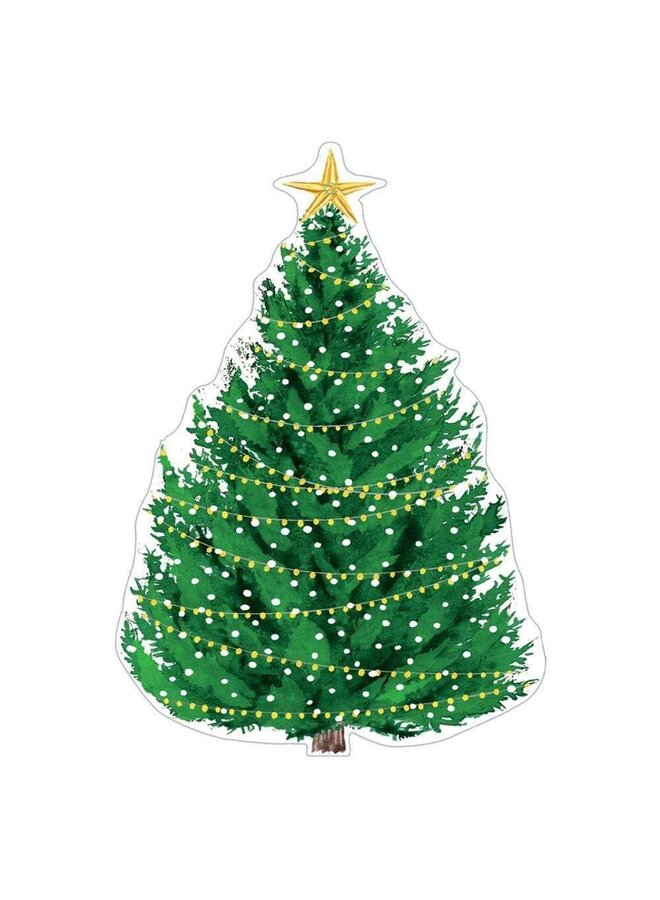 Christmas Tree w/ Lights Christmas Ornament Tag w/ Header 4 Pack