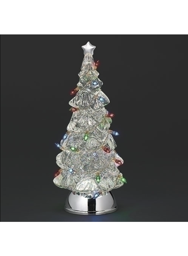 12.5" Lighted Swirl Tree w/ Bulbs