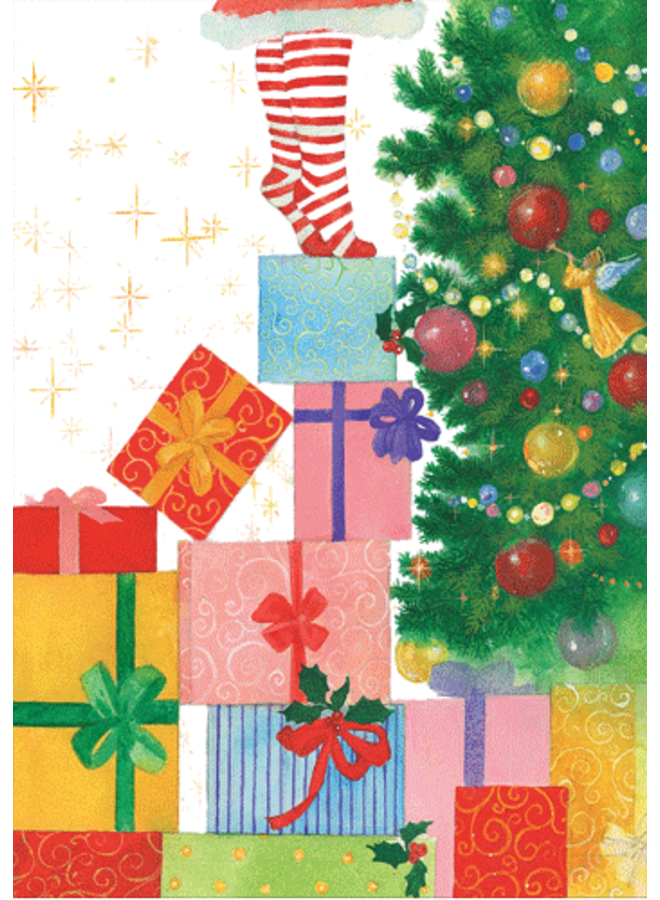 Present Peek Christmas Cards Boxed - 15 Cards & Envelopes