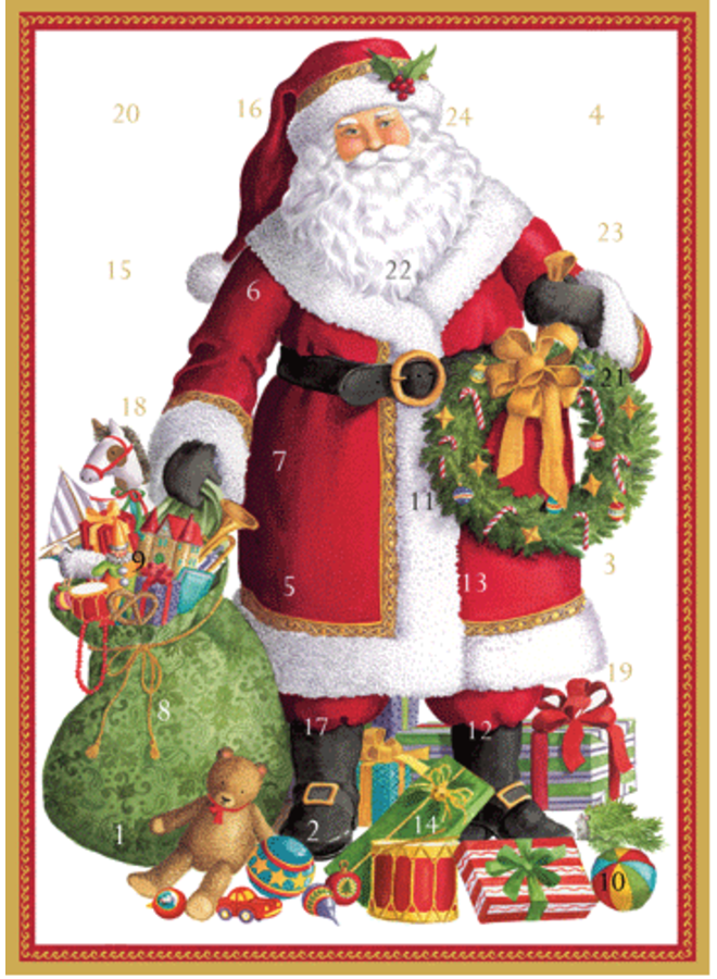 Santa Claus Advent Calendar Cards