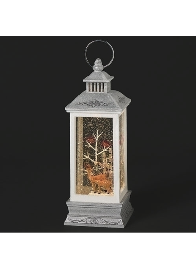 11" LED Deer Scene Swirl Lantern