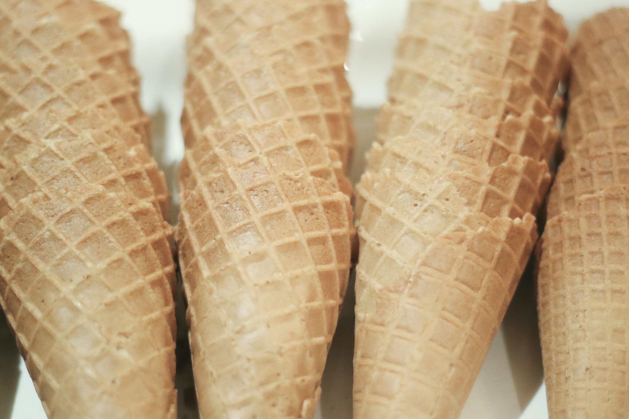 Ice cream cones stacked on top of each other
