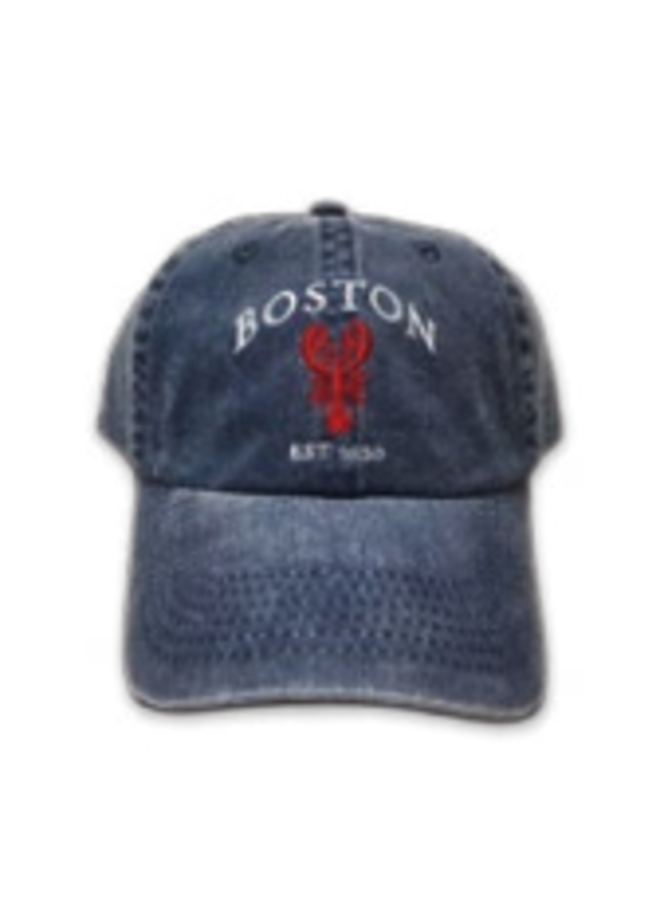 Denim Vertical Lobster Boston Baseball Cap