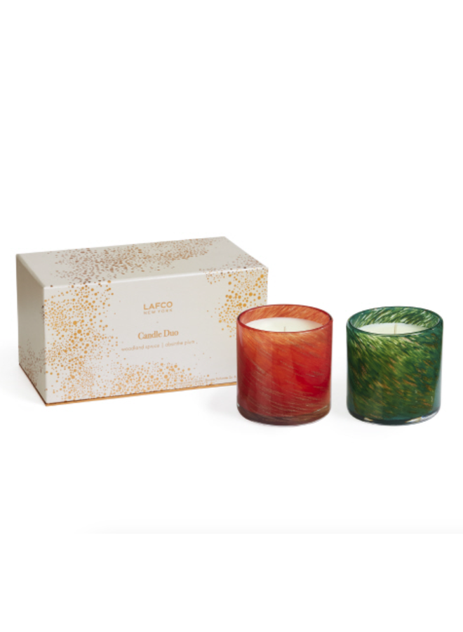 Classic White Absinthe Plum & Spruce Candle Duo 6.5oz