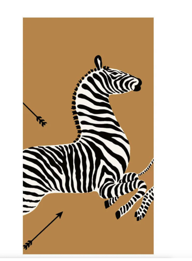 Zebras Gold Guest Towel Napkins - 15 Per Package