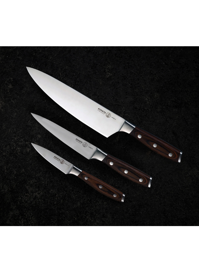 Avanta 3 Piece Pakkawood Starter Knife Set