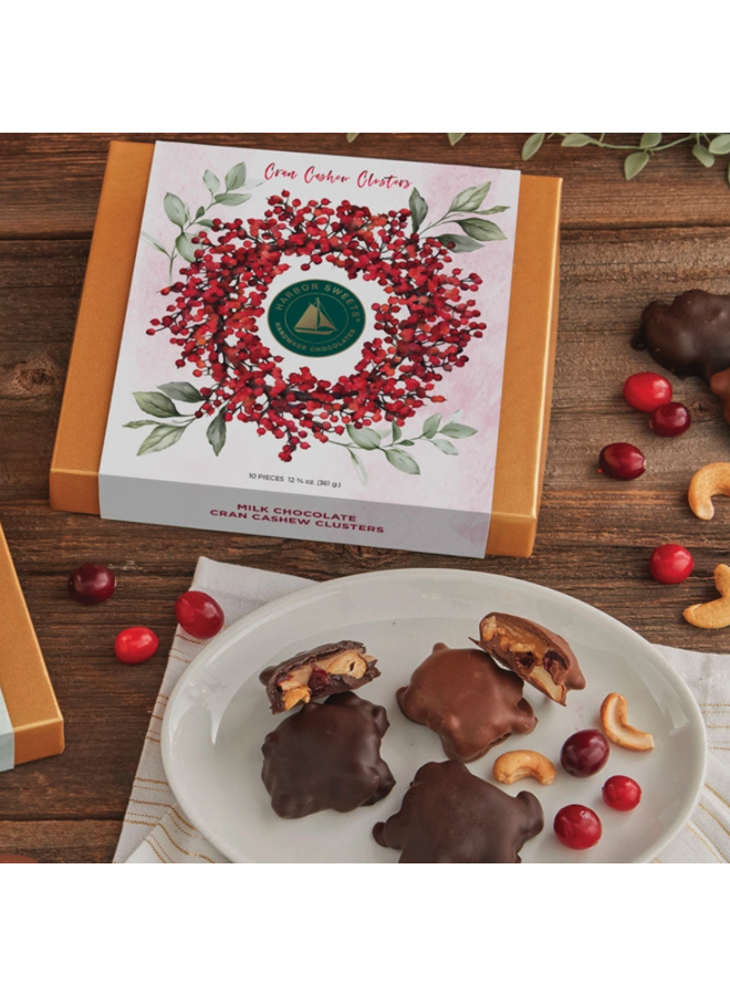 Cranberry Cashew Clusters - Milk Chocolate 10 Pc