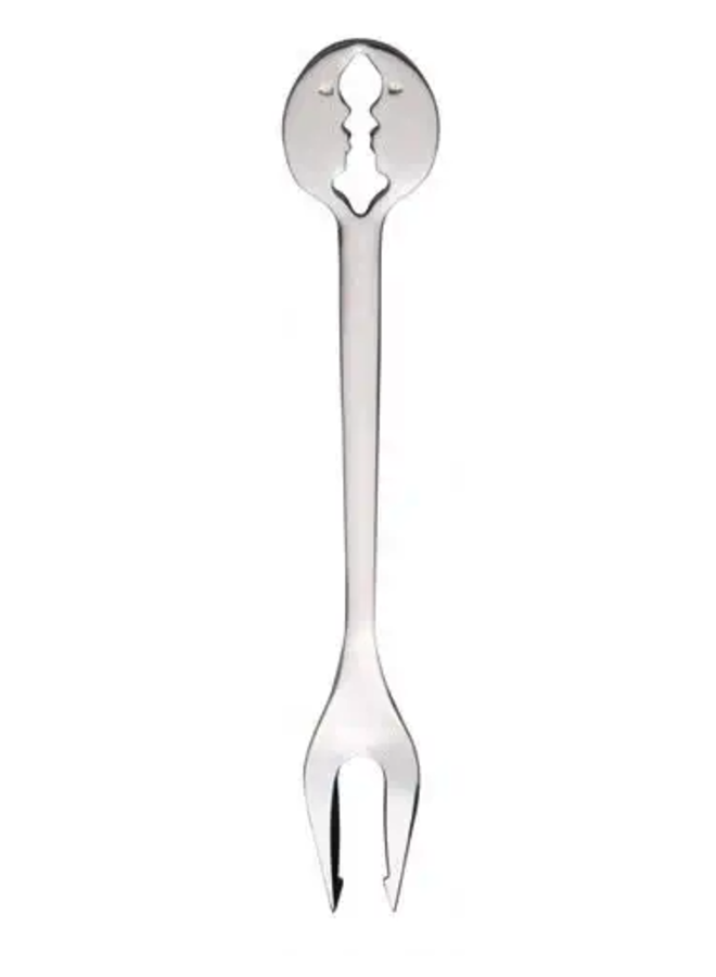 Kissing Face Stainless Steel Cocktail Fork