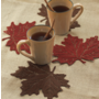 Fall Autumn Leaf Maple 7x8 Lace Doily Dark Paprika