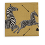 Zebras Paper Cocktail Napkins in Gold - 20 Per Package