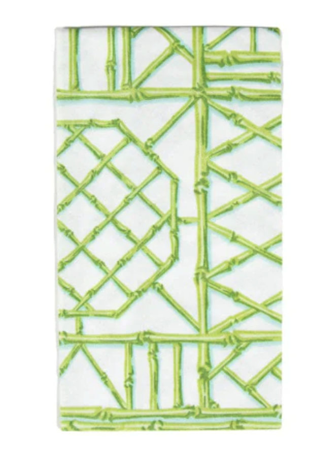 Bamboo Screen Moss Green Paper Linen Guest Towel Napkins - 12 Per Package