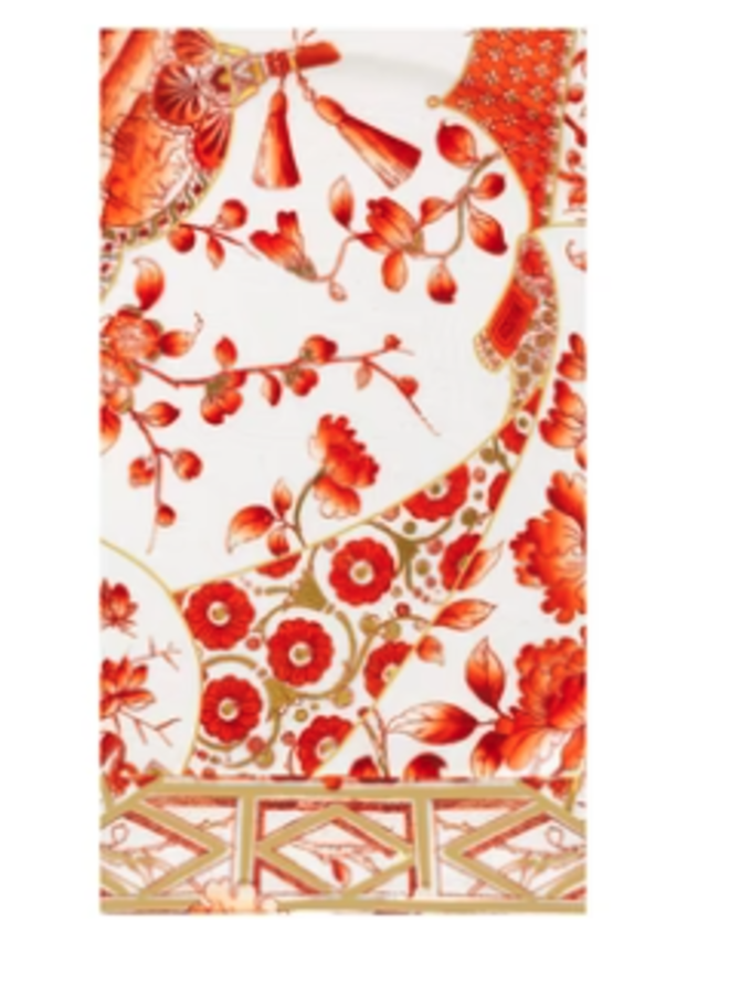 Gilded Porcelain Coral Guest Towel Napkins - 15 Per Package