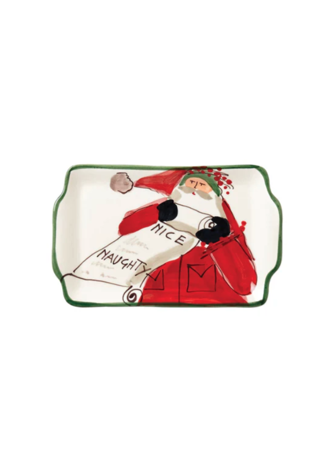 Old St. Nick Naughty or Nice Rectangular Plate