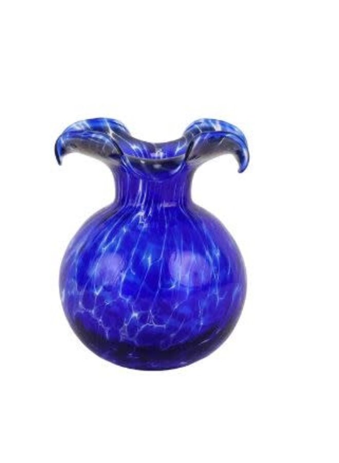 Hibiscus Glass Cobalt Tortoiseshell Bud Vase