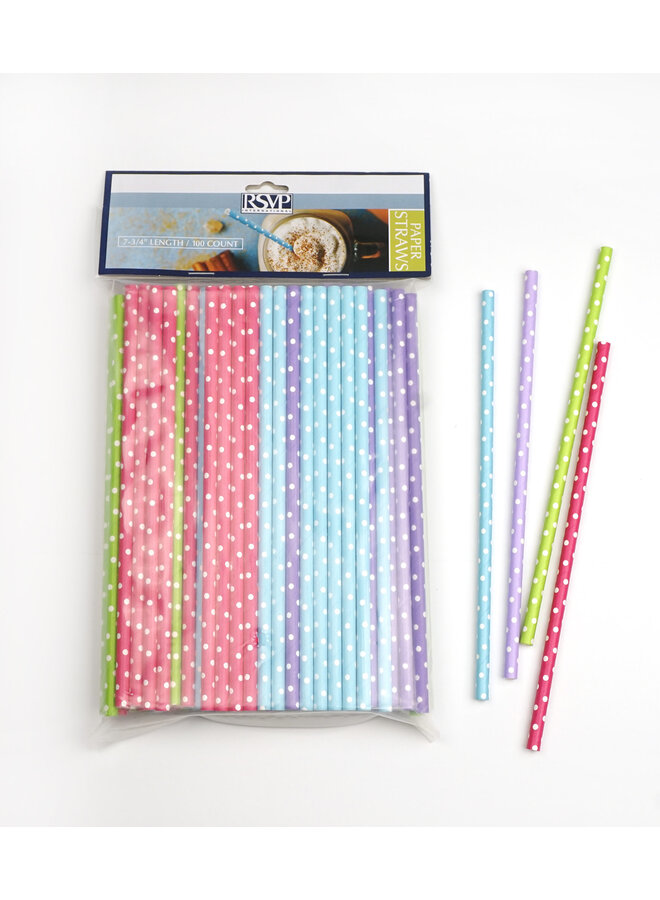 Paper Straw Dotted - 100 Ct.