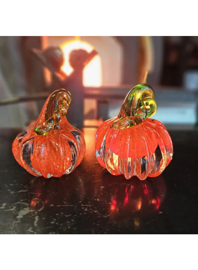 Solid Glass Pumpkin Paperweight