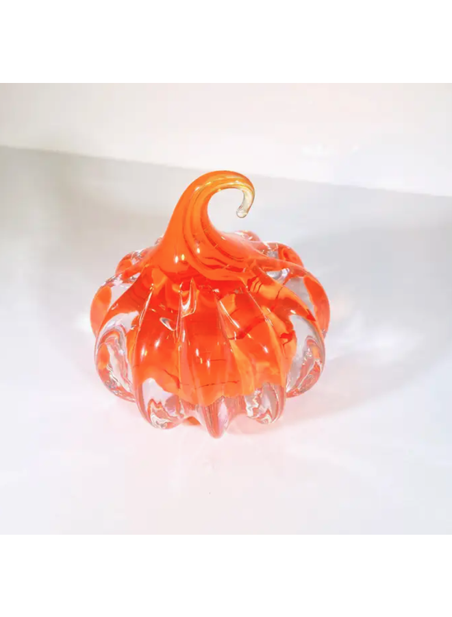Solid Glass Pumpkin Paperweight