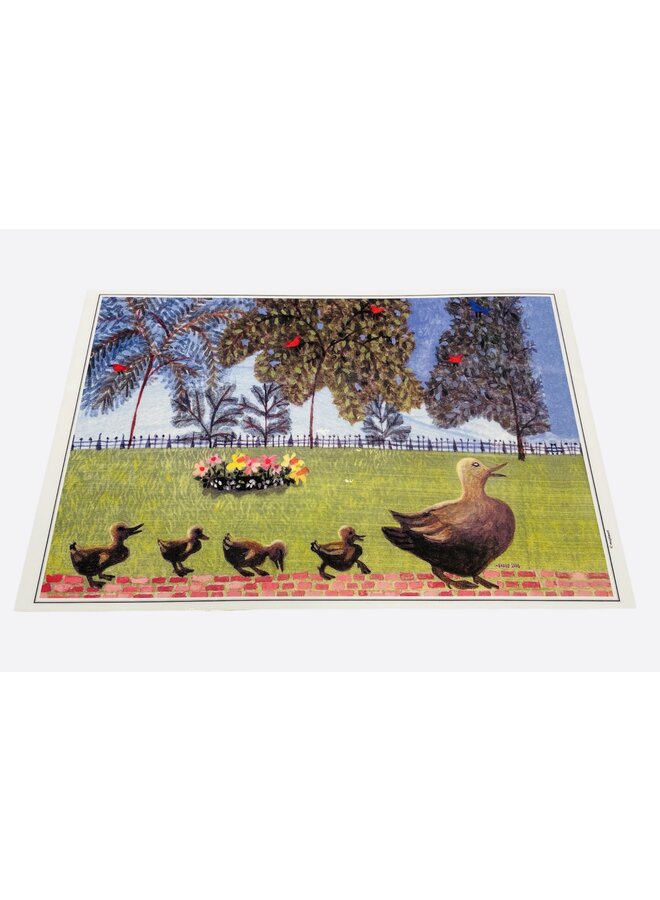 Laminated Double-Sided Placemat (side 1 - Ducklings & Side 2 - Boston Illustrated Chart)
