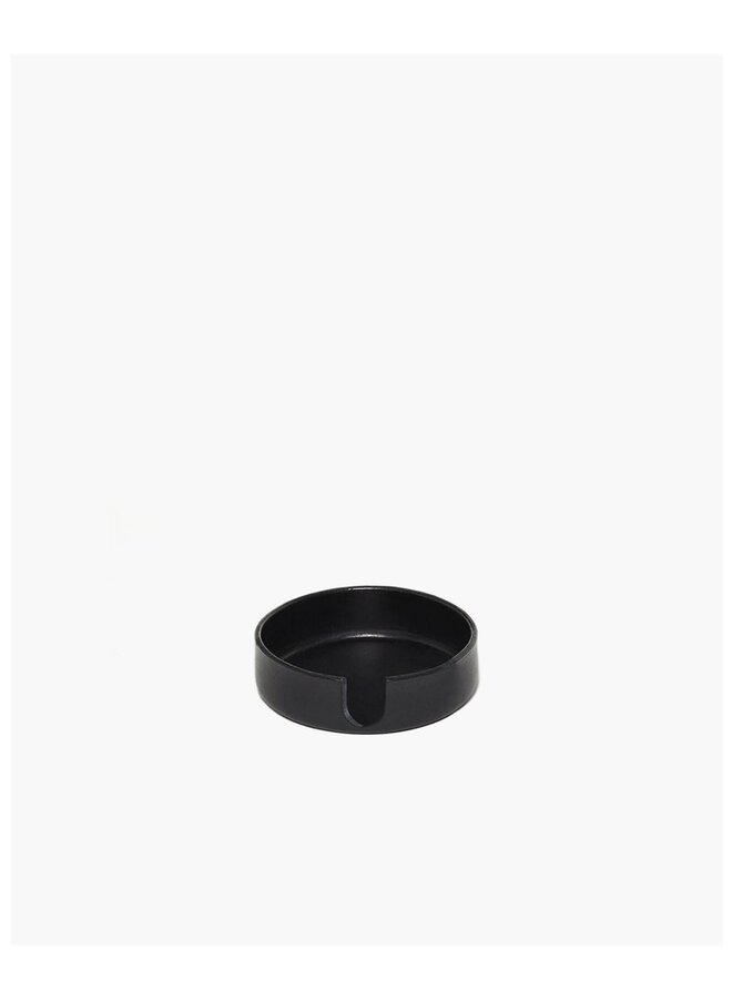 Kobon Leather Round Tray - Black