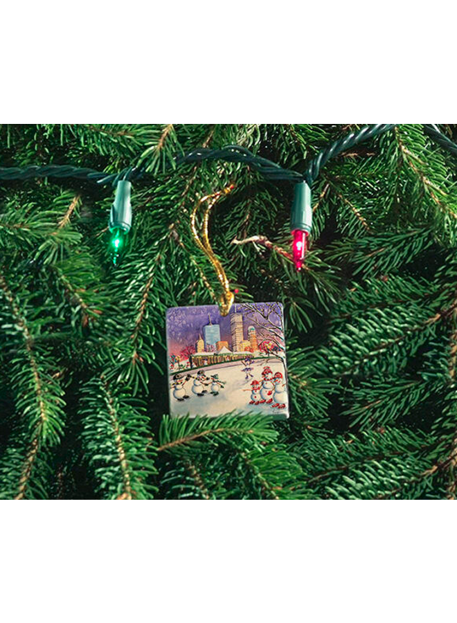 Snowmen and Boston Ornament