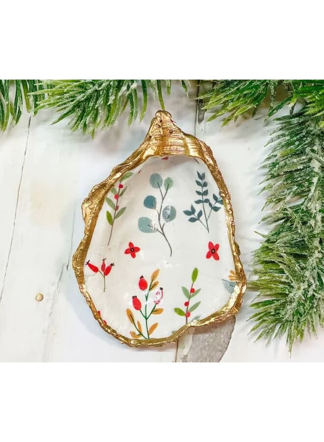 Eucalyptus Winterberry Oyster Trinket Dish