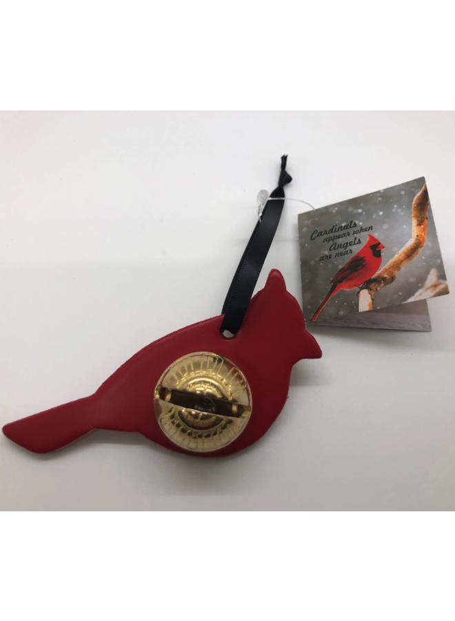 Cardinal Keepsake Bell w/Black Ribbon