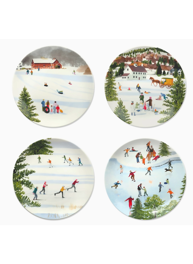 Caskata X Felix Doolittle Winter Wonderland Plates, Set of 4