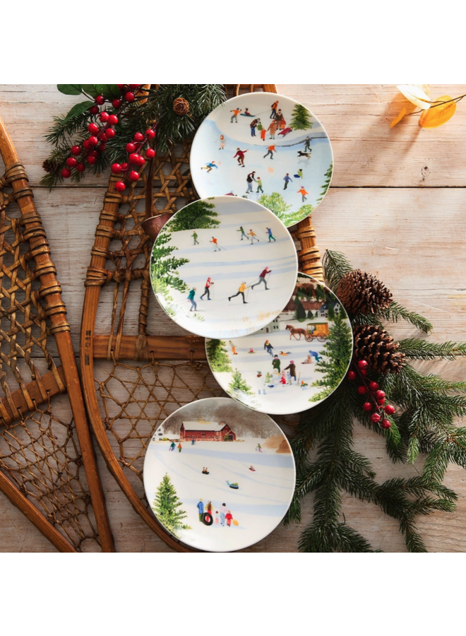 Caskata X Felix Doolittle Winter Wonderland Plates, Set of 4