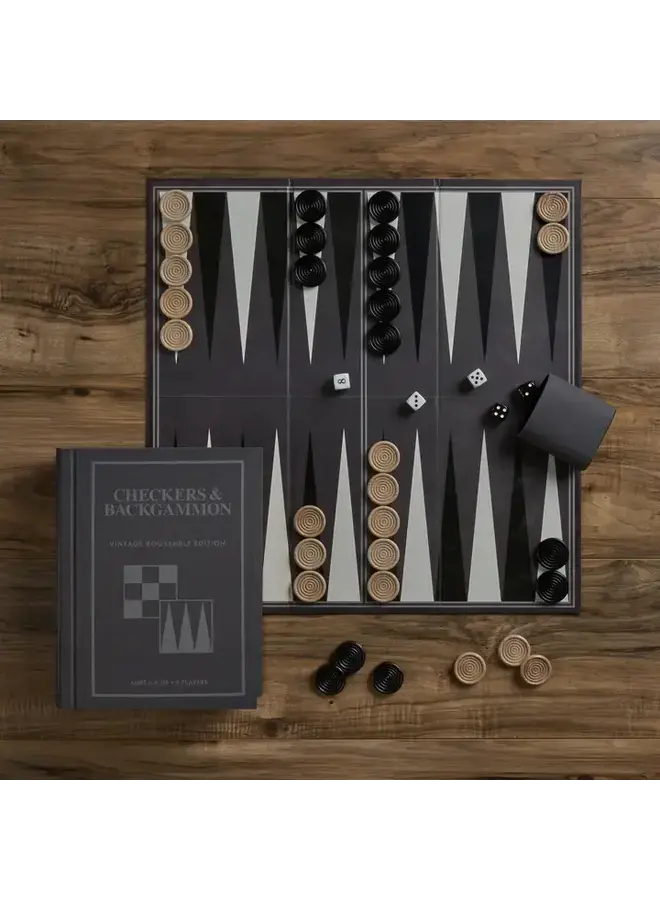 Checkers & Backgammon Vintage Bookshelf Edition