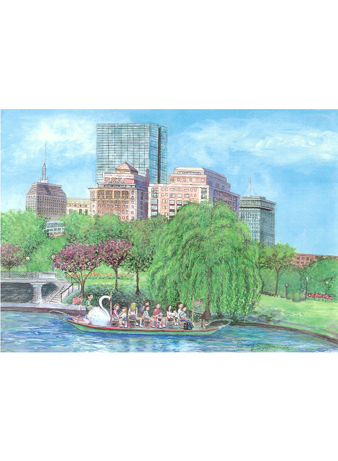 Gold Framed Print 8x10 of the Swanboats