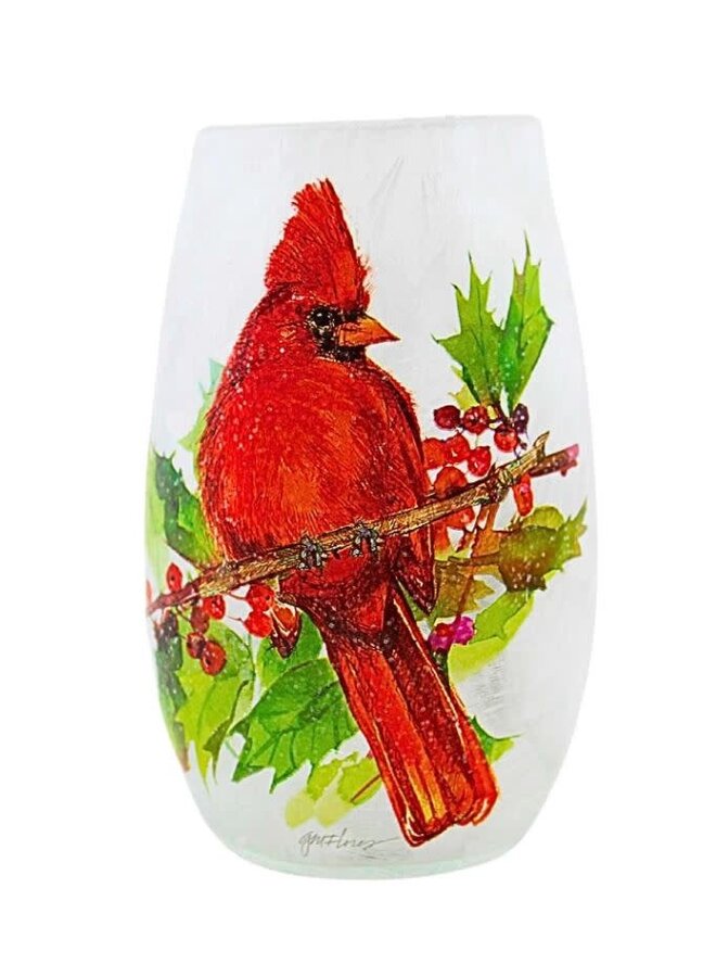 5.25" Birds of Winter Pre-Lit Glass