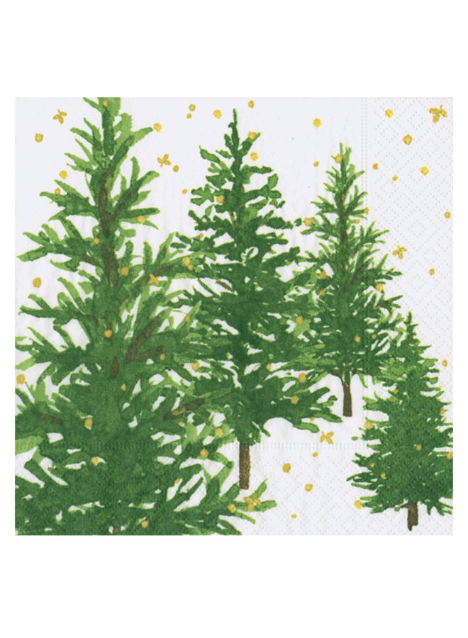 White Christmas Paper Cocktail Napkin - 20 Per Package