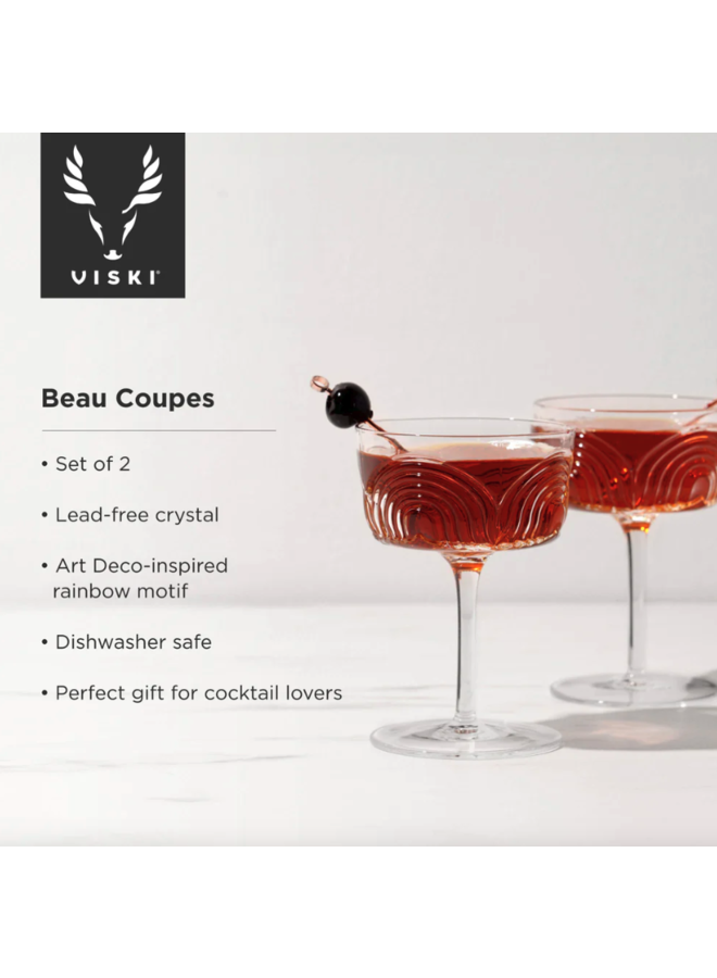 Deco Beau Crystal Coupes, Set of 2