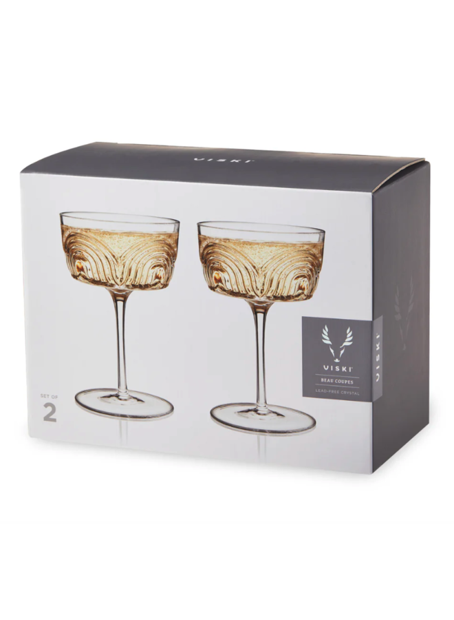 Deco Beau Crystal Coupes, Set of 2