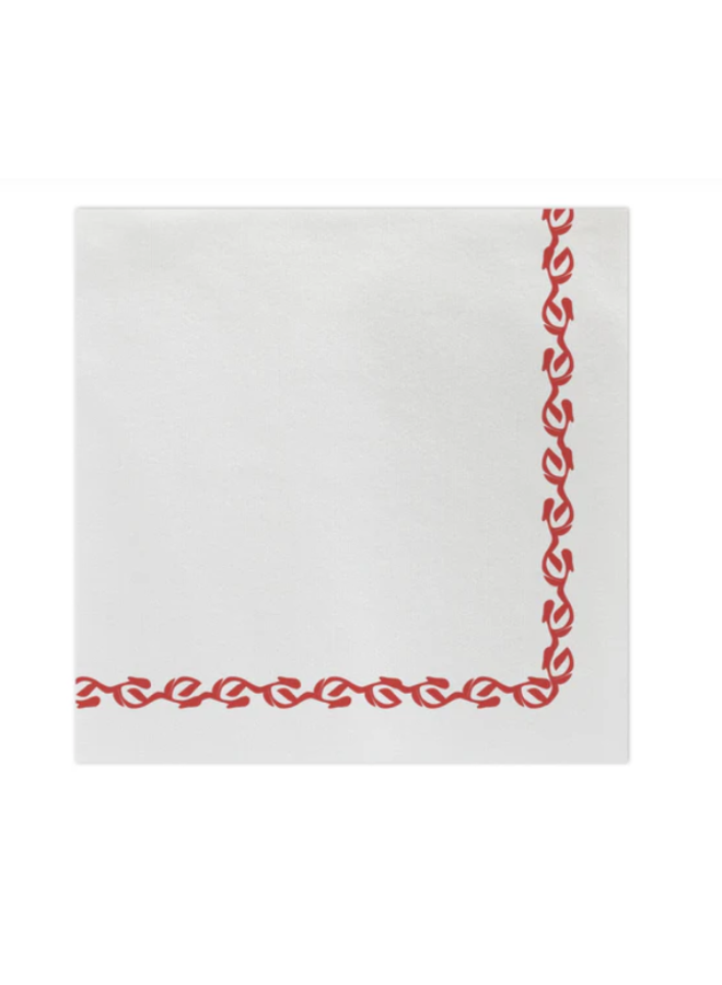 Papersoft Florentine Red Dinner Napkins (Pack of 50)