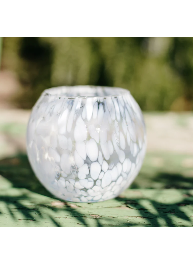 Nuvola White Round Bud Vase