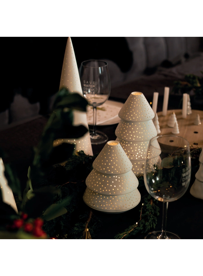 Porcelain Fir Tree Candle Holder