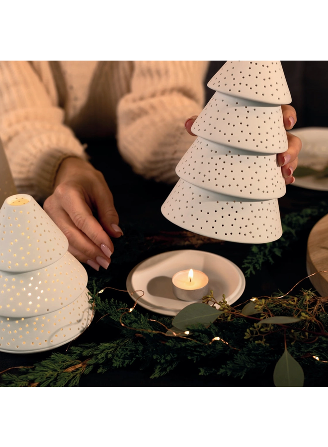 Porcelain Fir Tree Candle Holder