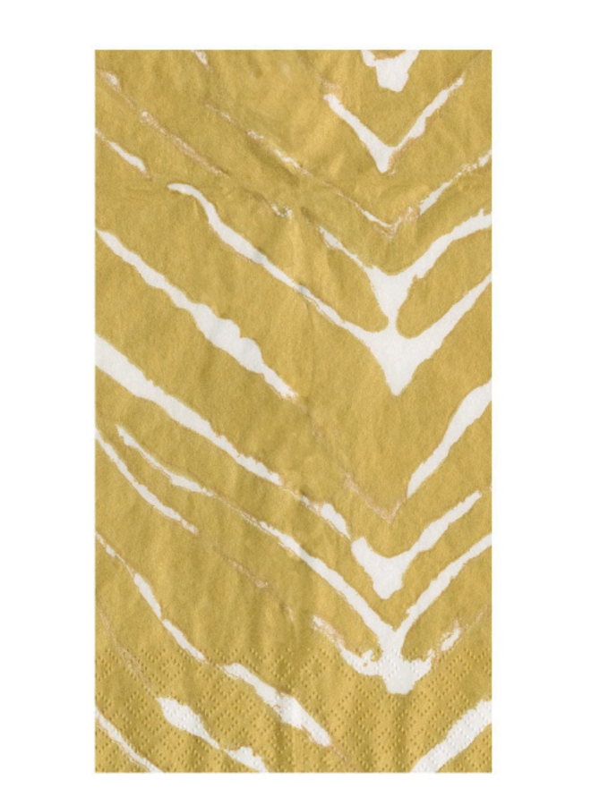 Go Wild White & Gold Guest Towel Napkins - 15 Per Package