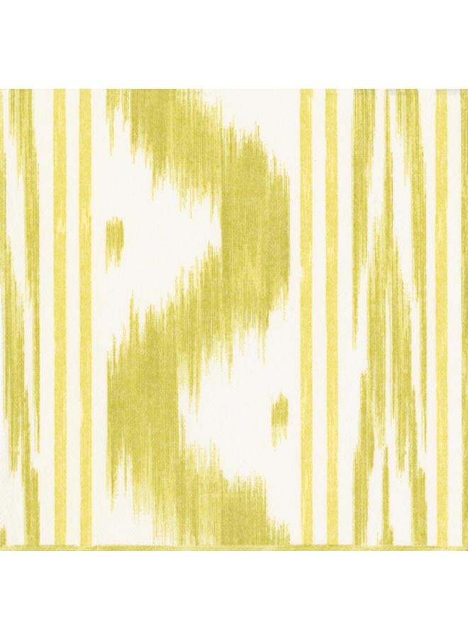 Toile De Nantes Yellow Paper Linen Cocktail Napkins - 15 per package
