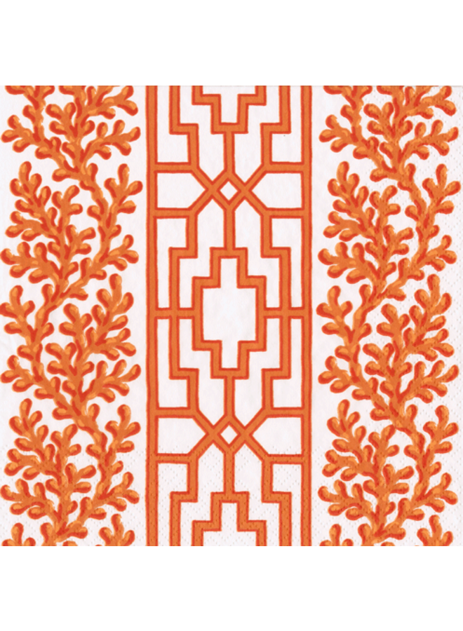 Coral and Trellis Coral Cocktail Napkins - 20 Per Package