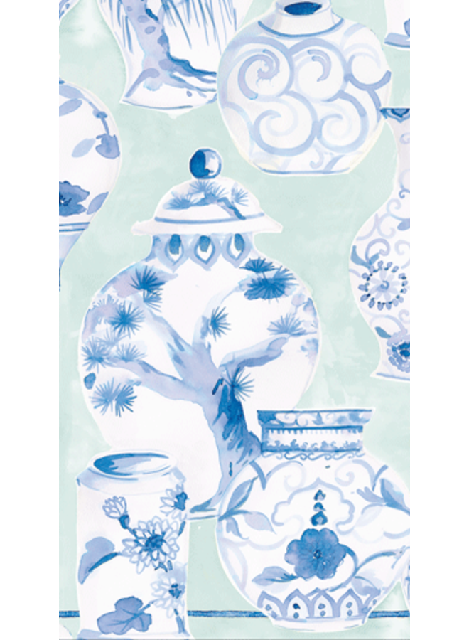 Glazed Porcelain Celadon Paper Linen Guest Towels - 12 Per Package
