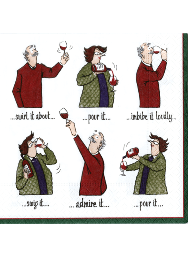 Wine Tasting Cocktail Napkins - 20 Per Package