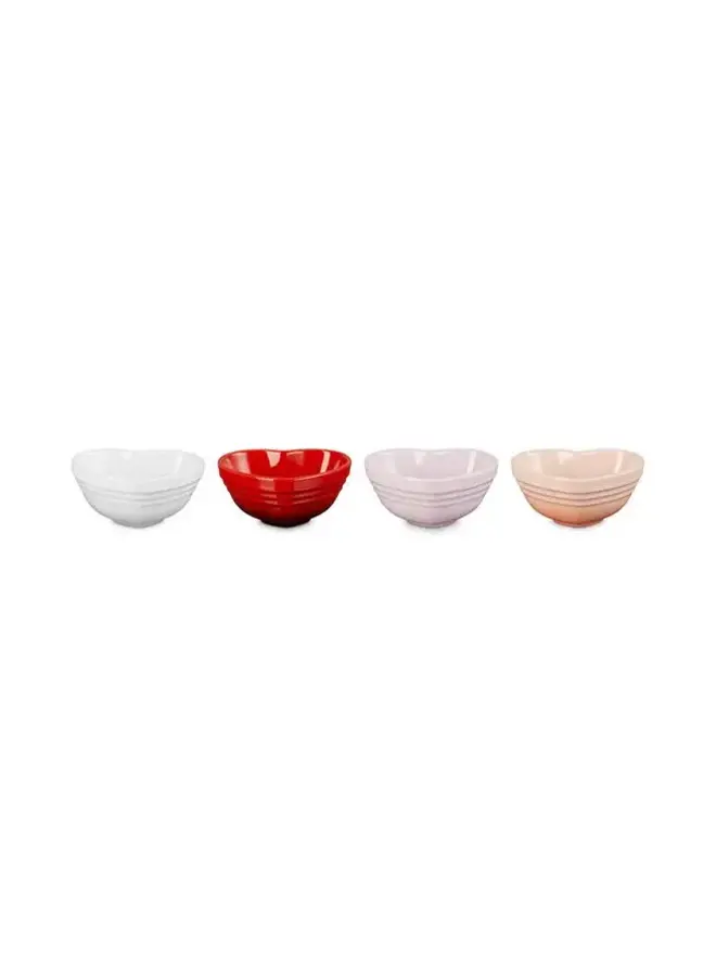 Mini Heart Bowls Set of 4 Multicolor